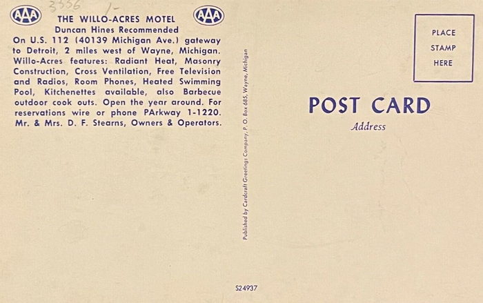 Willo-Acres Motel (Canton Inn and Suites) - Old Postcard